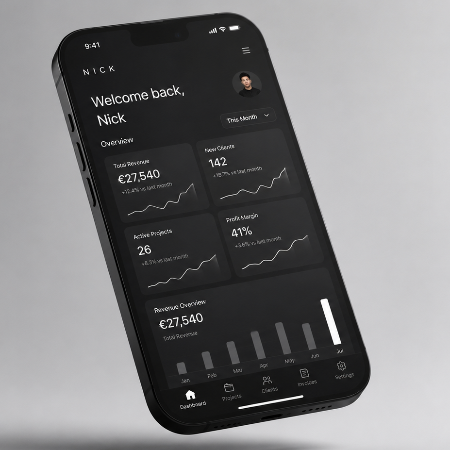Dashboard analytics su iPhone